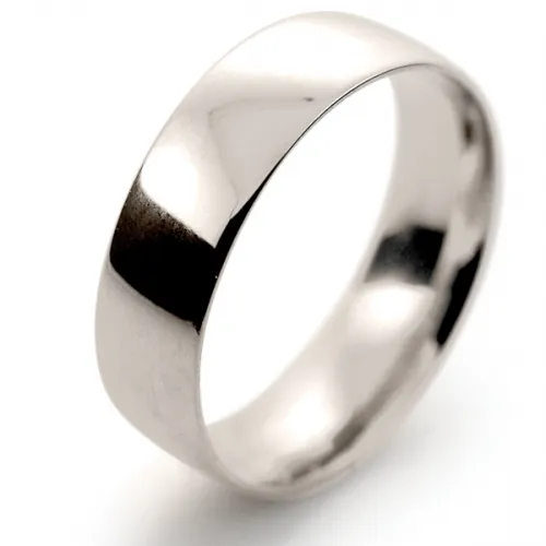 Court Light -  6mm (TCSL6 W) White Gold Wedding Ring Mens